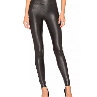 Spanx Womens Sz Medium Faux Leather Leggings Shiny Black Spanx